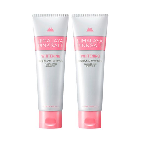 Himalaya Pink Salt Natural Salt Whitening Toothpaste (Fluoride-Free) 2-Piece Pack