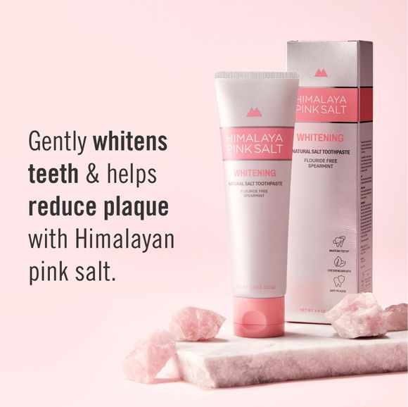 Himalaya Pink Salt Natural Salt Whitening Toothpaste (Fluoride-Free) 2-Piece Pack