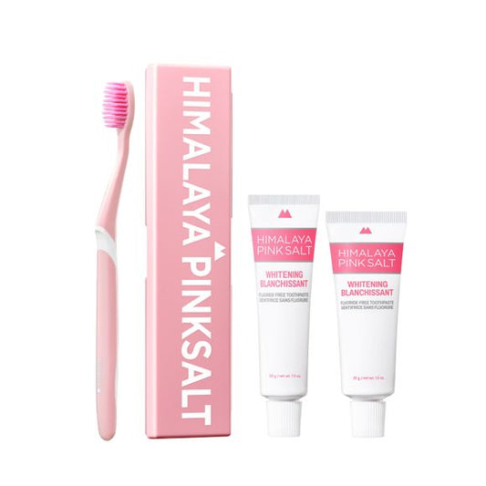 Himalaya Pink Salt Whitening Travel Set (Toothpaste + Toothbrush)